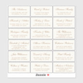 Elegante Gold Script Wedding Guest Address Labels (Blatt)