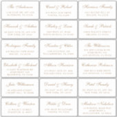 Elegante Gold Script Wedding Guest Address Labels (Vorderseite)