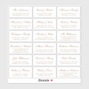 Elegante Gold Script Wedding Guest Address Labels