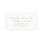 Elegante Gold Script Wedding RSVP Address Labels Adressaufkleber (Vorne)