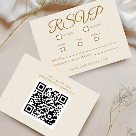 Elegante Gold Script Wedding RSVP Card