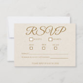 Elegante Gold Script Wedding RSVP Card Karte (Vorderseite)