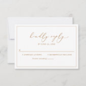 Elegante Gold Script Wedding RSVP Card Karte (Vorderseite)