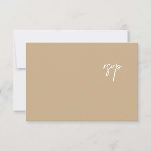 Elegante Gold Script Wedding RSVP Card Karte (Vorderseite)