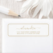 Elegante Gold Script Wedding Rücksendeadresse (Insitu)