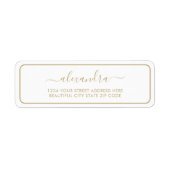 Elegante Gold Script Wedding Rücksendeadresse (Vorne)