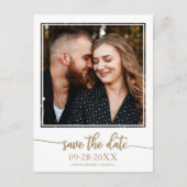 Elegante Gold Script Wedding Save the Date Foto Postkarte (Vorderseite)
