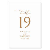 Elegante Gold Script Wedding Tischnummer (Rückseite)