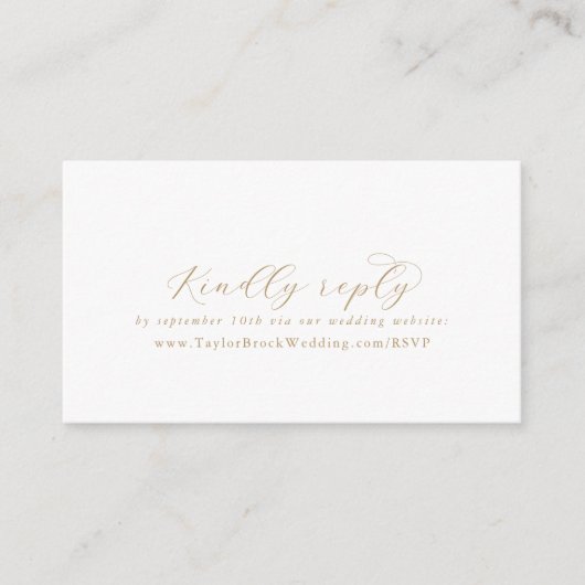 Elegante Gold Script Wedding Website UAWG Begleitkarte (Vorderseite)