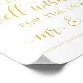 Elegante Gold Script Wedding Well wünscht Poster (Ecke)