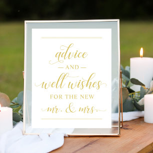 Elegante Gold Script Wedding Well wünscht Poster