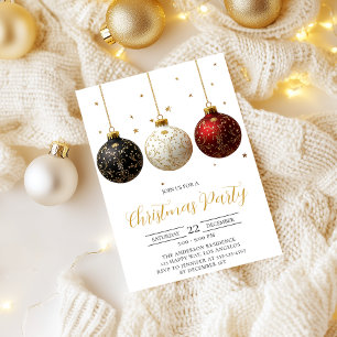 Elegante Gold Script Weihnachtszeit-Party Einladun Einladung