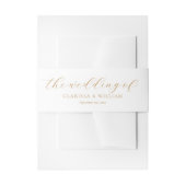 Elegante Gold Script White Wedding Einladungsbanderole (Vorderseite Beispiel)