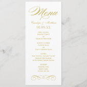 Elegante Gold Scroll Wedding Monogram Menükarte (Vorderseite)