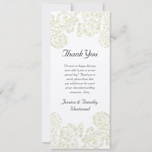Elegante Gold Scrolls Wedding Dankeschön Card Einladung (Vorderseite)
