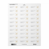 Elegante Gold Seashell Rücksendeadressen-Aufkleber (Vorne)