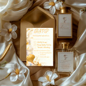 Elegante Gold Seashell UAWG Wedding Card RSVP Karte