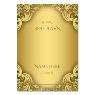 Elegante Gold Seating Cards Tischnummer