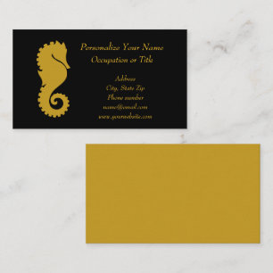 Elegante Gold Seepferd Black Gold Business Card Visitenkarte