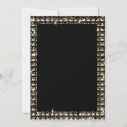Elegante Gold Sequins Frame Black Retirement Einladung (Rückseite)