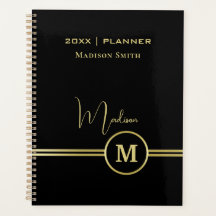 Elegante Gold-Signatur-Monogramm auf Schwarz