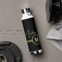 Elegante Gold-Signatur-Monogramm auf Schwarz