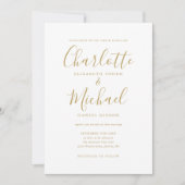 Elegante Gold Signature Script Einladung (Vorderseite)