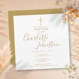 Elegante Gold Signature Script Taufe Christening Einladung