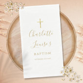 Elegante Gold Signature Script Taufe Christening Serviette