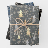 Elegante Gold & Silber Weihnachtsbaum  Geschenkpapier Set (Beispiel)