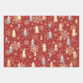Elegante Gold & Silber Weihnachtsbaum Snowflakes Geschenkpapier Set (Vorderseite)