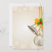 Elegante Gold Silver Bells Weihnachten Einladung (Rückseite)