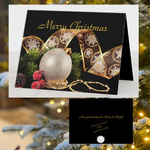 Elegante Gold Silver Company Xmas Weihnachtsfeiert Feiertagskarte