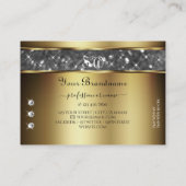 Elegante Gold Silver Glitzer Stars Diamant Initial Visitenkarte (Rückseite)