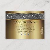 Elegante Gold Silver Glitzer Stars und Diamanten Visitenkarte (Rückseite)