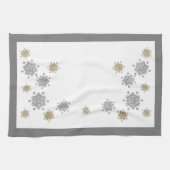 Elegante Gold & Silver Snowflakes Weihnachten Geschirrtuch (Horizontal)