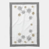 Elegante Gold & Silver Snowflakes Weihnachten Geschirrtuch (Vertikal)
