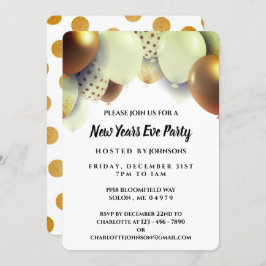 Elegante Gold Silvester Party Einladung