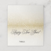 Elegante Gold Silvester Wedding Platzkarte (Außenseite Aufgefaltet)