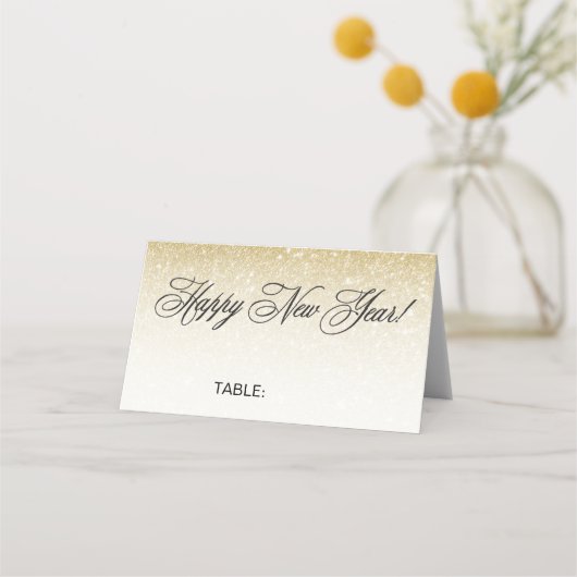 Elegante Gold Silvester Wedding Platzkarte (Vorderseite)