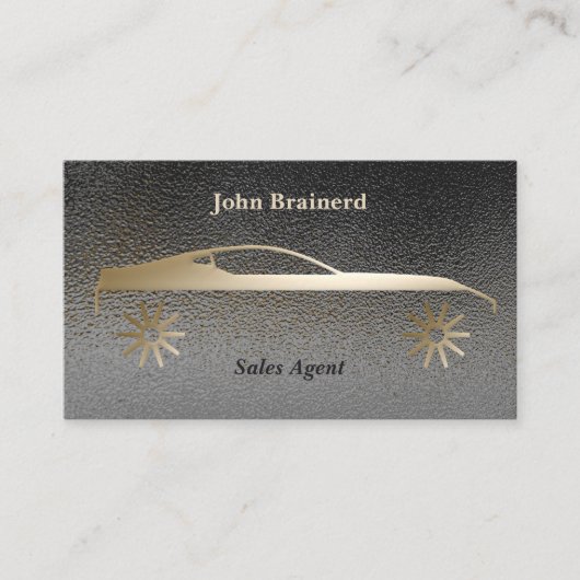 Elegante Gold & Smokey Gray Auto Business Card Visitenkarte (Vorderseite)