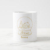 Elegante Gold Snow Globe Weihnachten Tasse (Vorderseite)