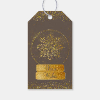 Elegante Gold Snowflake Custom Gift Tag Geschenkanhänger
