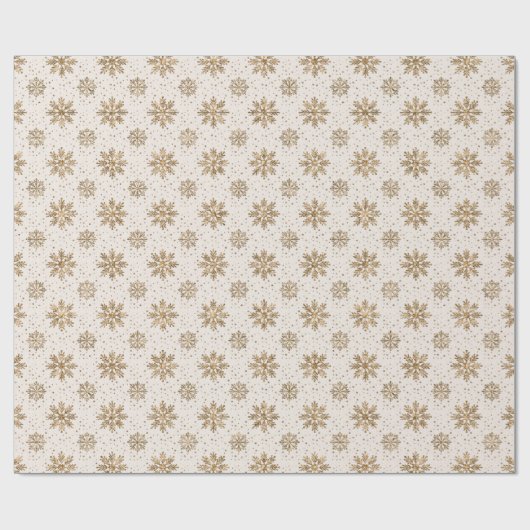 Elegante Gold Snowflake Geschenkpapier (Flach)