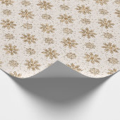 Elegante Gold Snowflake Geschenkpapier (Ecke)