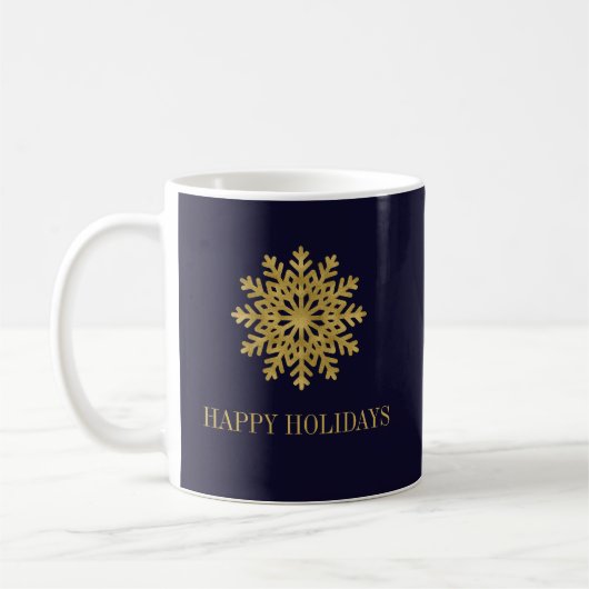 Elegante Gold Snowflake Holiday Coffee Tasse (Links)