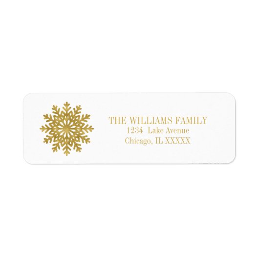 Elegante Gold Snowflake - Urlaubsatoradressen (Vorne)