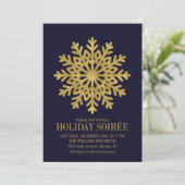 Elegante Gold Snowflake Urlaubsparty Card Einladung (Stehend Vorderseite)