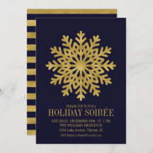 Elegante Gold Snowflake Urlaubsparty Card
