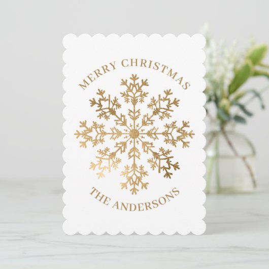 Elegante Gold Snowflake Weihnachten (Stehend Vorderseite)